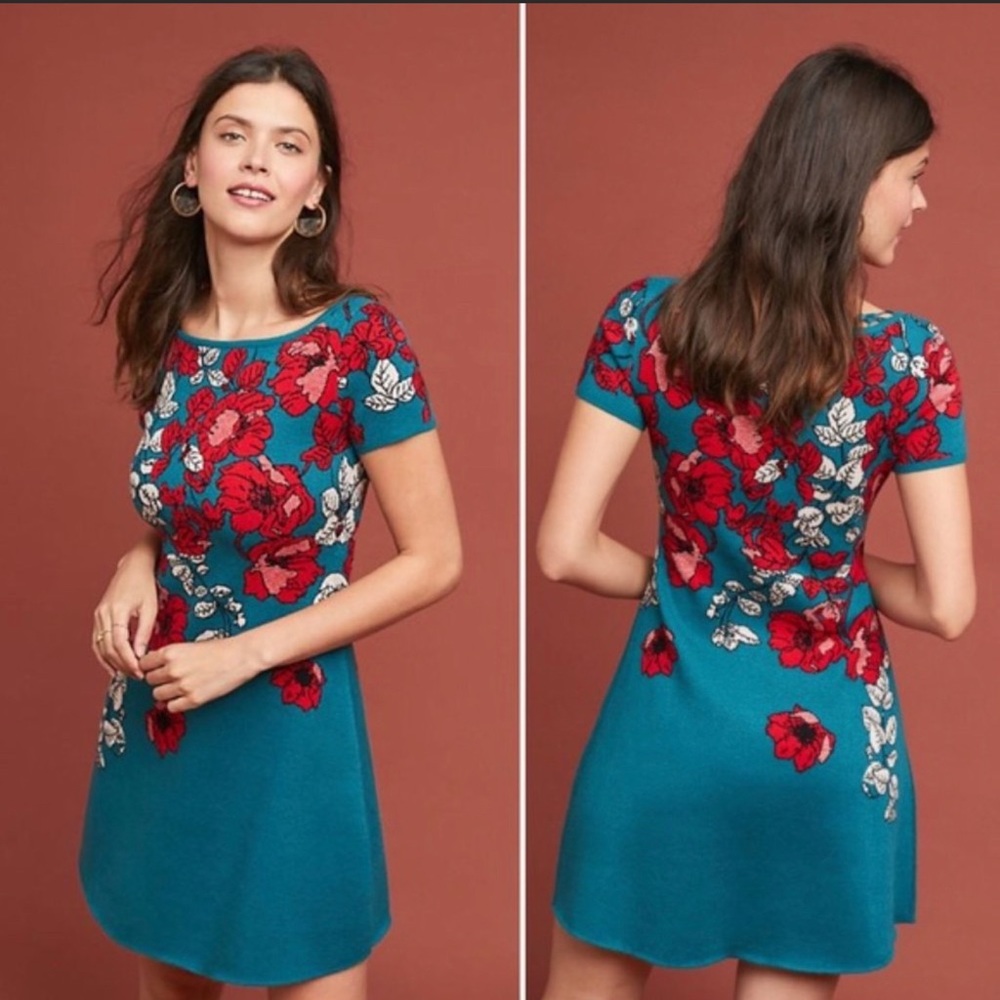 Maeve Anthropologie Teal Blue Dress